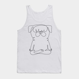 One Line Pug Easy Pose Tank Top